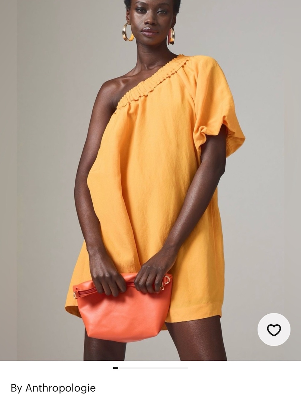 Anthropologie One-Shoulder Sundress in Bright Yellow